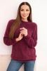 Women's sweater with soft texture and long sleeves plum