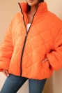 Damen Steppjacke mit hohem Stehkragen orange