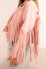 Women's suede fringed jacket dark powder pink