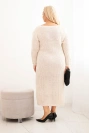 Dámské svetrkové šaty Plus Size s mohairu béžové