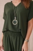 Set mit Halskette blusen + hose khaki