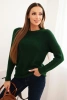 Sweter damski z baby alpaki z długim rękawem zielony
