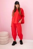 Baumwoll-Sweatshirt-Hosen-Set rot
