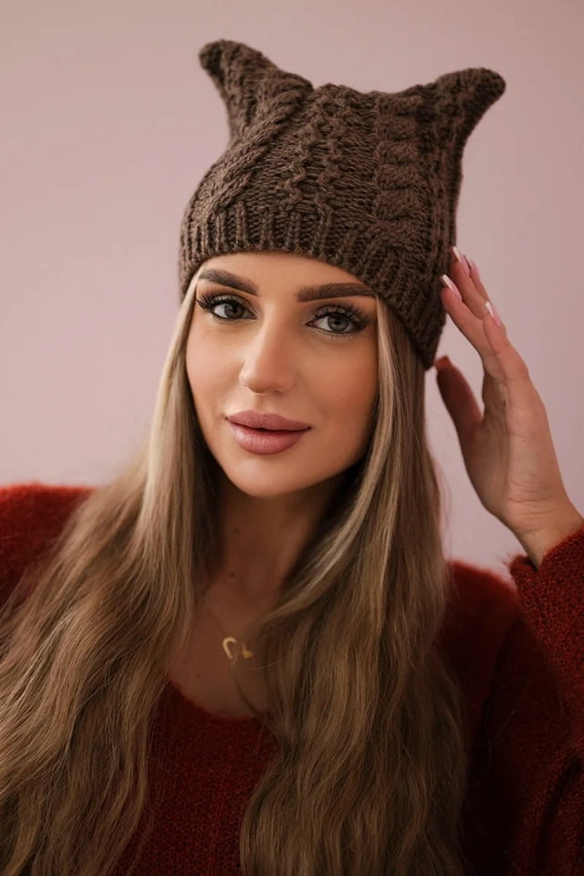 Cap with fleece Rabbid K237 cappuccino