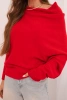 Women's asymmetrical batwing viscose sweater red