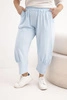 Spodnie damskie Plus Size z obniżonym krokiem i gumką w pasie niebieskie