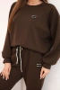 Damenanzug aus Viskose mit Pullover und Hose braun