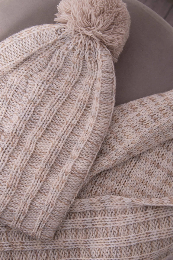 Women's set with fleece 4 Pory Roku K263 camel+white