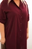 Plus Size women's shirt dress with a longer back and rolled-up sleeve plum