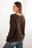 Women's sweater with wool, long sleeves and a round neckline brown