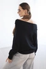 Women's asymmetrical batwing viscose sweater black