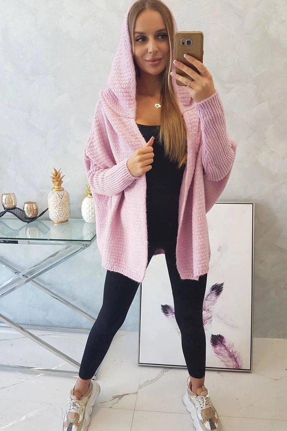 Kapuzenpulli mit Fledermausärmeln lila