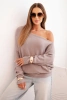 Women's asymmetrical batwing viscose sweater cappuccino