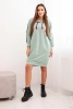 Kleid mit reflektierendem Druck dunkel mint