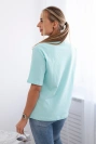 Cotton blouse with heart print light mint