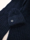 Moteriškas komplektas kepurė ir ilgas šalikas tamsiai mėlynas