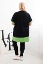Dámská tunika Plus Size s květinovým vzorem a ozdobnými perličkami zelená