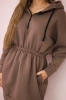 Insulated dress with a hood mocca
