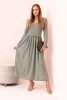 Langes Kleid mit Trägern pflaumenfarben