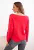Women's sweater with viscose and a V-neck fuchsia