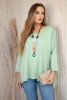 Oversize blouse with necklace buttery fabric pistachio