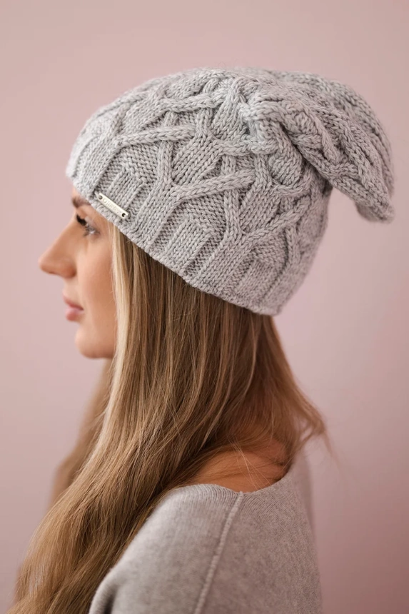 Cap with fleece Sonia K201 light gray