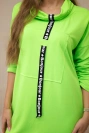 Dress with tie green neon
