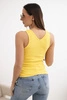 Women's cotton tank top with a V-neck yellow