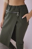 Punto Milano Winter trousers with a decorative zipper khaki