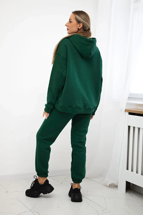 Isoliertes Baumwoll-Set, Sweatshirt + Hose Brooklyn Dunkelgrün