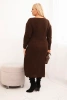 Dámska svetrova sukňa Plus Size s moherom čokoládová