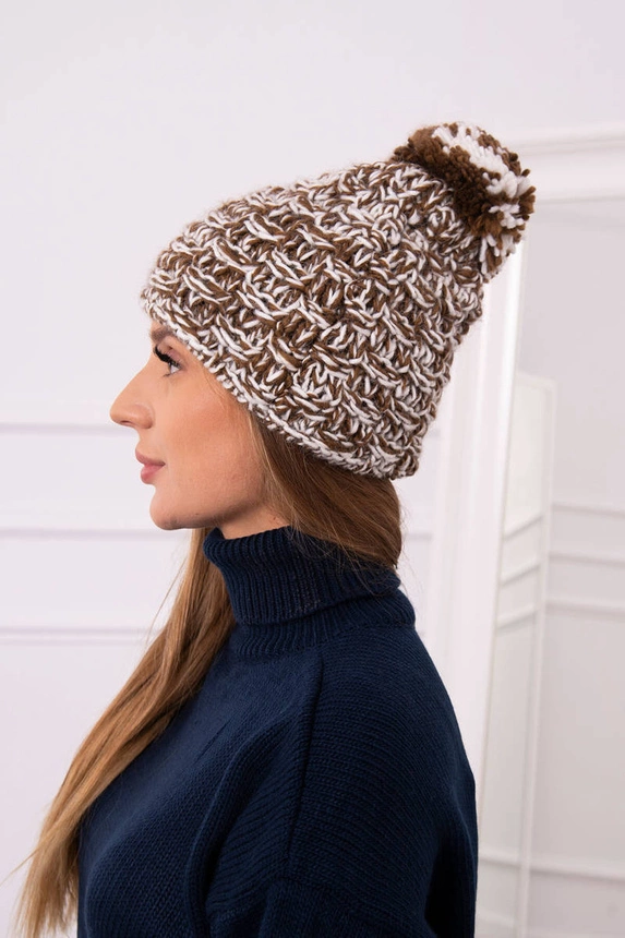 Cap with fleece Fiona K275 white + brown