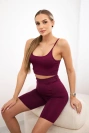 Set športový top + legíny fuchsiová