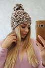 Fleecová čepice Fiona K275 bílá+hnědá