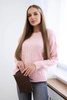 Sweater with braid weave powder pink