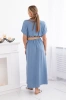 Long dress with a decorative belt denim