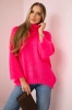 Pullover mit V-Ausschnitt pinkes neon