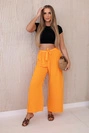 Trousers with a wide waistband orange