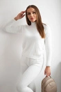 Alpaca sweater set two-piece ecru