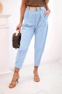 Summer Punto trousers with leg closure blue
