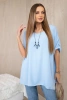 Oversized blouse with pendant blue