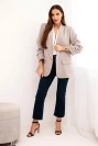 Elegantná bunda s chlopňami tmavo béžová