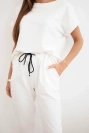 Cotton set blouse + pants ecru