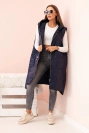 Women's quilted Plus Size vest with a hood zippered navy