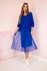 Pleated dress with an openwork sweater cornflower blue