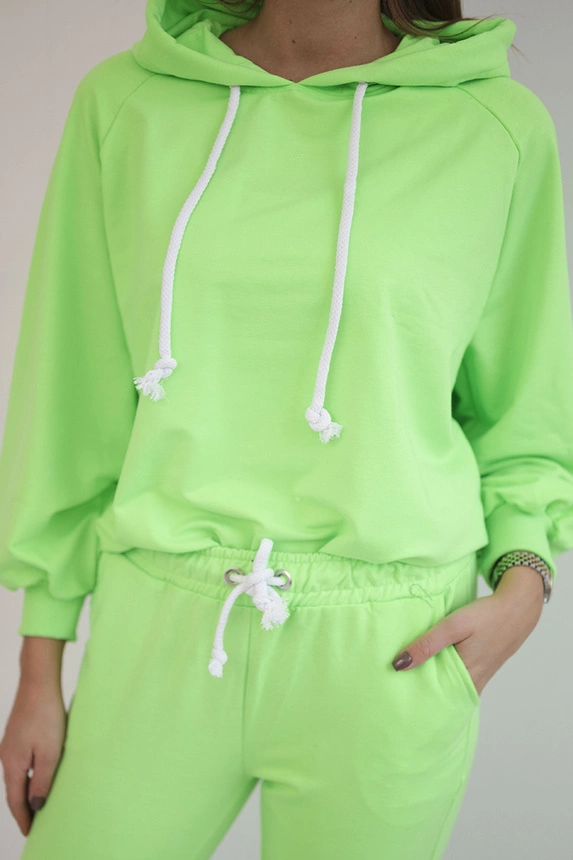 Sweatshirt-Set mit Kapuze neongrün