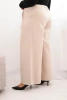 Dámské kalhoty Plus Size s širokými nohavicemi a plisováním béžové