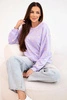 Women's viscose sweatshirt with small flowers and long sleeves purple
