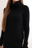Women's dress made of viscose knit with a wide collar black