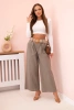 Women's linen trousers with wide legs and a belt fango
